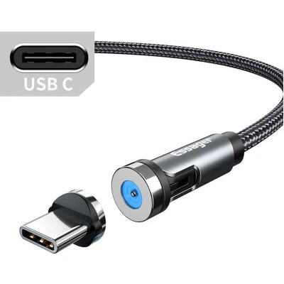 Afbeelding van Essager 3A 540 Draaibare Magnetische USB C naar Kabel 1M