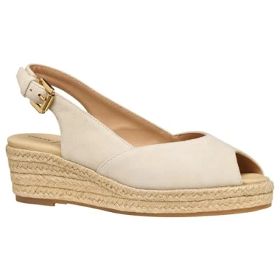 Afbeelding van Geox Iberide Sandalen met sleehak, Dames, Maat: 41, Light taupe Veloursleer