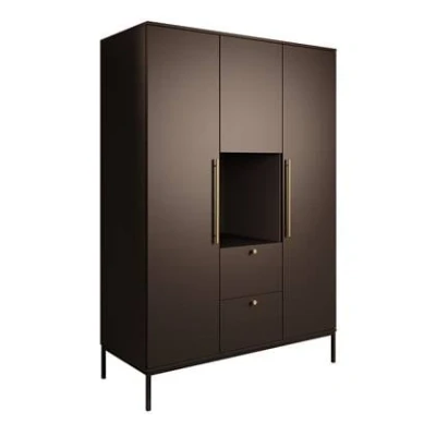 Afbeelding van Meubella Kledingkast Lagos Zwart 135 cm