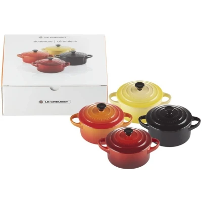 Afbeelding van Le Creuset Aardewerken Mini Braadpannetjes 4 Set Metallic Kr/or/so/ez