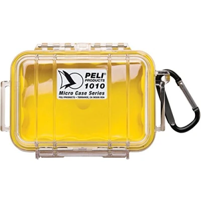 Afbeelding van PELI 1010 kleine beschermhoes voor gevoelige componenten, IP67, capaciteit 0,1 l, gemaakt in de VS, licht/geel gecoat