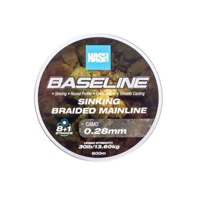 Afbeelding van Nash TT Baseline Sinking Braid Camo Gevlochten lijn 30lb/0.28mm (600m)