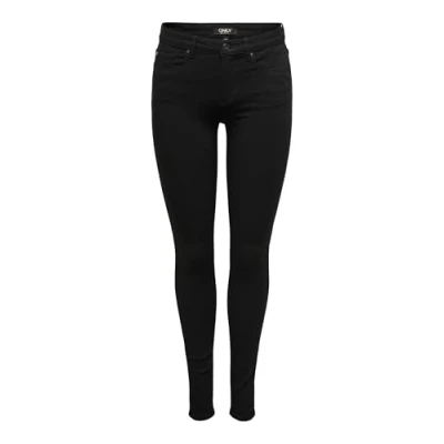 Afbeelding van ONLY Onlblush MID Jeans Skinny Fit, Dames, Maat: XSx32, Black denim