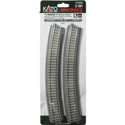 Afbeelding van H0 Kato Unitrack 2 241 Gebogen rails 4 stuk(s)