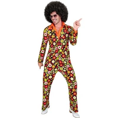 Afbeelding van Widmann Hippie Kostuum Super 60s Flower Dance 2delig Man Multicolor XL Carnavalskleding Verkleedkleding