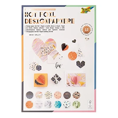 Afbeelding van Folia hot foil design papier, pak van 12 vel 5 stuks