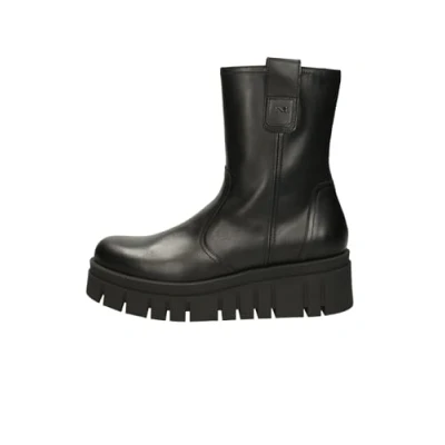 Afbeelding van Nero Giardini I411922D Leren enkellaarsjes voor dames, zwart.