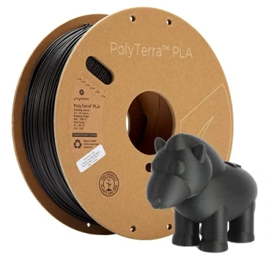 Afbeelding van Polymaker 70820 PolyTerra PLA Filament kunststof Gering kunststofgehalte 1.75 mm 1000 g Zwart (mat) 1 stuk(s)