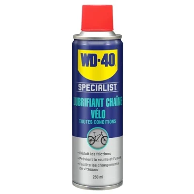 Afbeelding van WD 40 Bike Smeermiddel voor alle omstandigheden Spray PTFE formule ter voorkoming van vuil Corrosiebescherming Vermindert wrijvingspunten 250 ml