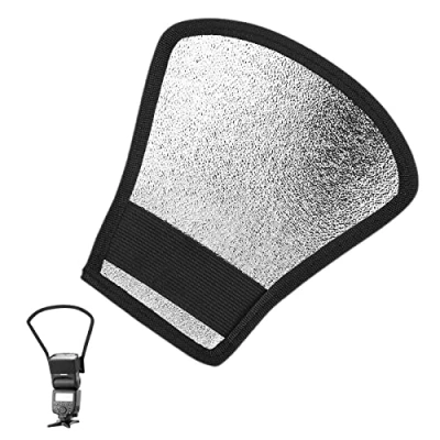 Afbeelding van Flash reflector, 2 in 1 flitsdiffuser, zilver/wit, reflector met band voor Nikon, Canon, Sony, Yongnuo, Speedlite Softbox