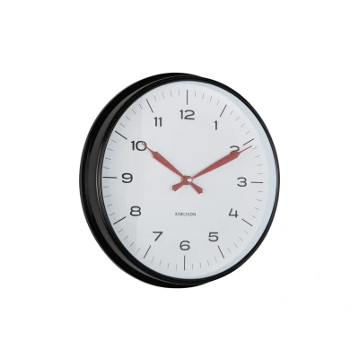Afbeelding van Karlsson Wandklok Modern Factory Black &amp; bright red Ø30cm