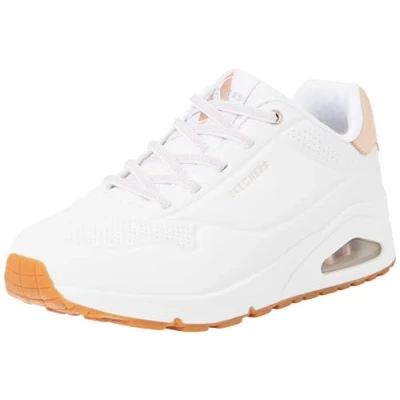 Afbeelding van Skechers Wide Fit UNO Sneakers laag, Dames, Maat: 37, White/rose gold Pu
