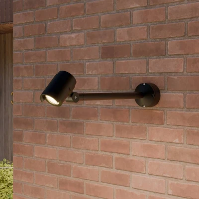Afbeelding van Lucande LED buitenlamp 1licht Aluminium, glas H: 12 cm donkergrijs, helder Inclusief lichtbron