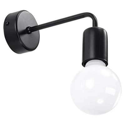 Afbeelding van Muurlamp DUOMO E27 zwart wandlamp industriëel IP20 230V AC