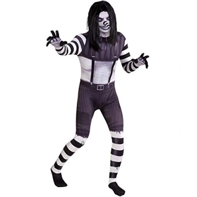 Afbeelding van Morphsuits Officieel kostuum Jack lachend griezelig stedelijke legende griezelige pasta Halloween maat XL