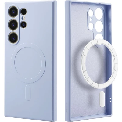 Afbeelding van iMoshion Hoesje Geschikt voor Samsung Galaxy S24 Ultra Siliconen Color Backcover MagSafe Lila