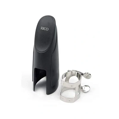 Image de D&#039;Addario RTS2N Ligature et couvre bec saxophone ténor avec embouchure métallique, nickelée