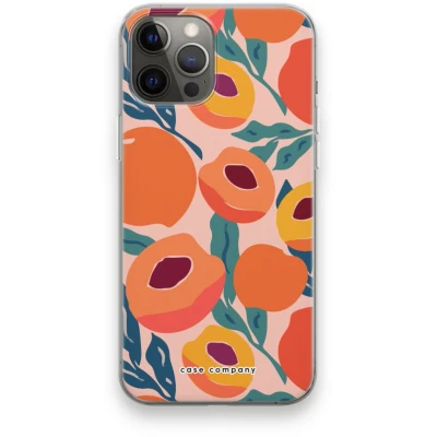 Afbeelding van Case Company® hoesje geschikt voor iPhone 12 Pro Max Perzik Soft Cover Telefoonhoesje Bescherming aan alle Kanten en Schermrand