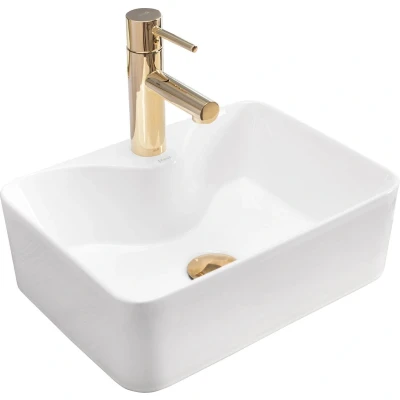 Afbeelding van REA Kelly Mini Opzetwastafel Waskom 41 x 31 13 cm Glans Wit