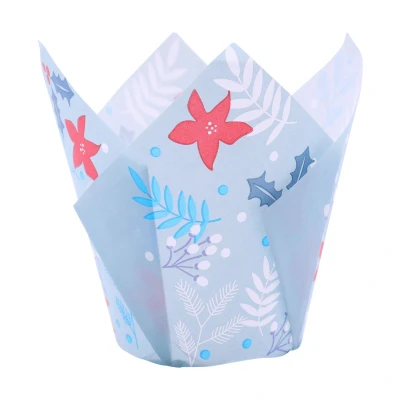 Afbeelding van PME Muffin Cups Feestelijke Bloemen 24st