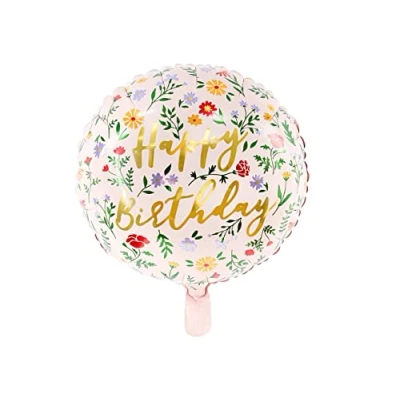 Afbeelding van Partydeco Folieballon Happy Birthday Flowers
