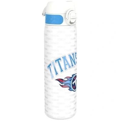 Afbeelding van ION8 Drinkfles van roestvrij staal, 600 ml, lekvrij, gemakkelijk te openen, veilige vergrendeling, vaatwasmachinebestendig, draaggreep, duurzaam, 3D motief NFL, titanium