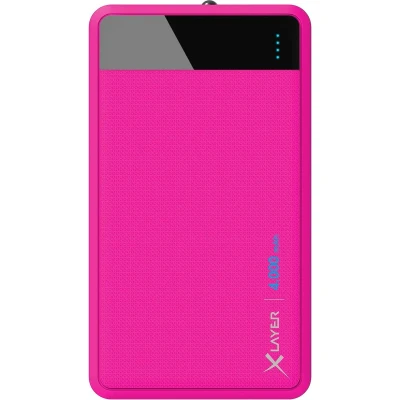 Afbeelding van XLayer Colour Line Powerbank Roze Lithium Polymeer (LiPo) 4000 mAh Geschikt voor Smartphones of Tablets Kleine Accu Onderweg