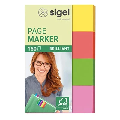 Afbeelding van Sigel indexeringsstrookjes 20x50 mm 4 kleuren papier index tabs SI HN630