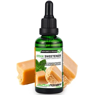 Afbeelding van ALPHAPOWER FOOD Stevia Karamel Druppels Natuurlijk Voedingsaroma I Vloeibare zoetstof sterk geconcentreerd 1 x 50 ml. Drops, Flavdrops