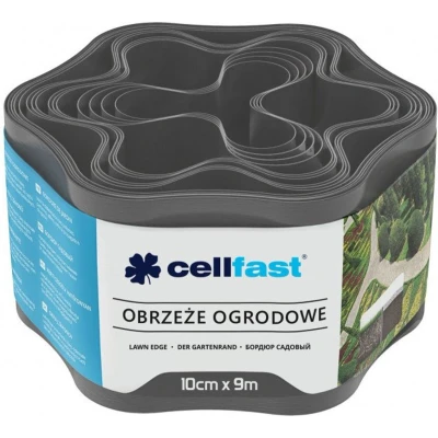Afbeelding van Cellfast Gazonrand Tuinranden 10 cm x 9 m Tuin palissade Grafietkleur