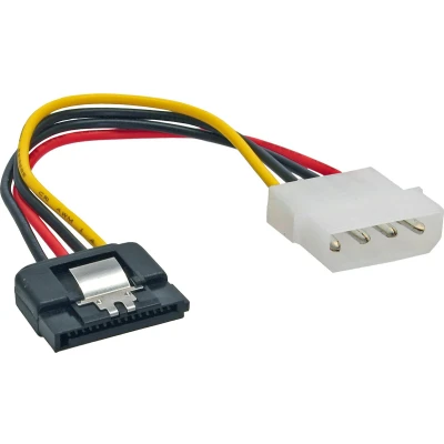 Afbeelding van Molex (m) SATA (v) met metalen klem adapter 0,15 meter