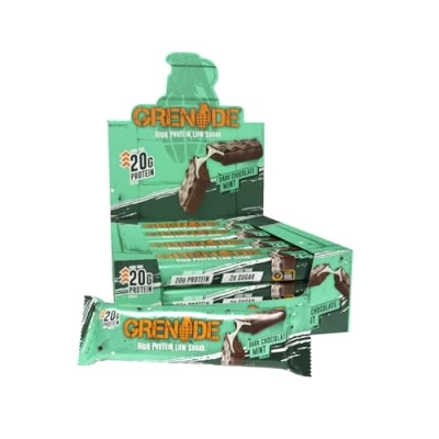 Image de Grenade Barre Hyperprotéinée à Faible Teneur en Glucides Dark Chocolate Mint, 12 x 60 g