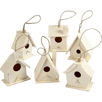 Afbeelding van Creativ Company Vogelhuis Hout 7cm, 6st.