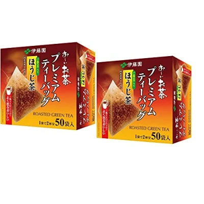 Afbeelding van Itoen O i Ocha Premium Hojicha Tea, Japanse geroosterde groene thee Hojicha, theezakjes, 1,8 g, verpakking van 2 dozen (in totaal 100 zakjes), gemaakt in Japan