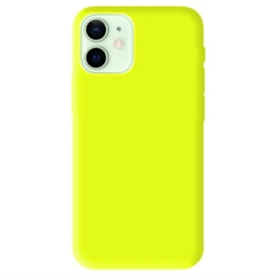 Afbeelding van Siliconen beschermhoes voor Apple iPhone 12 Mini, mat, geel