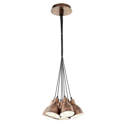 Afbeelding van EGLO Vintage Priddy 1 Hanglamp 7 Lichts Ø385mm. Koperkleurig
