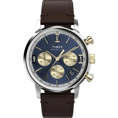 Afbeelding van Timex Marlin TW2W60400 Horloge Leer Bruin Ø 40 mm