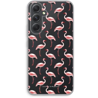 Afbeelding van Case Company® hoesje geschikt voor Samsung Galaxy A54 Flamingo Soft Cover Telefoonhoesje Bescherming aan alle Kanten en Schermrand