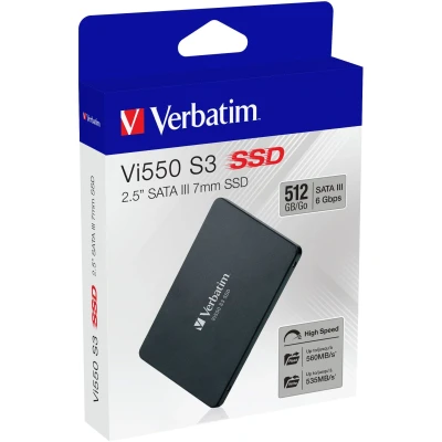 Afbeelding van Verbatim SSD 512 GB, SATA III, 6,35 cm (2,5&#039;&#039;), Vi550 560 MB/s, (W) 535 Retail