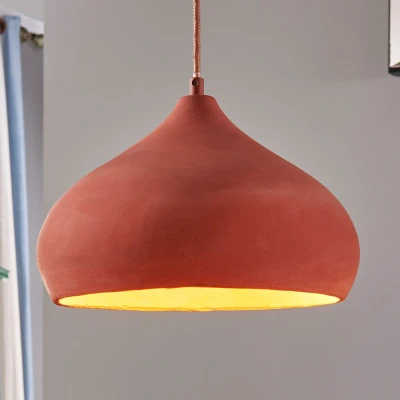 Afbeelding van Lindby hanglamp 1licht beton, metaal H: 17 cm E27 terracotta