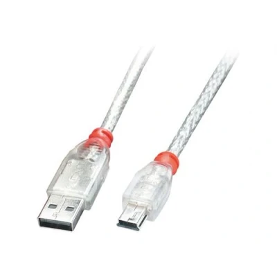 Image de Lindy Câble USB (M) pour mini type B 2.0 5 m moulé transparent