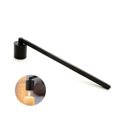 Afbeelding van Ninoclar Kaarsendover van roestvrij staal met lange steel voor de meeste kaarsen, zwart