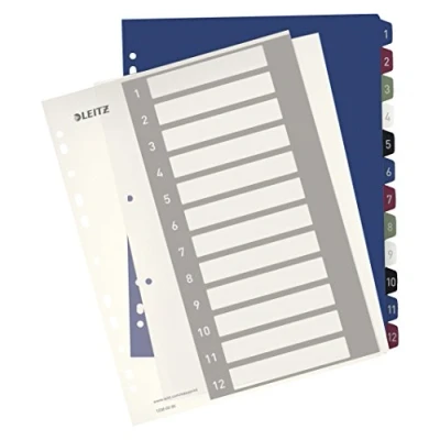 Afbeelding van Leitz 1238 Style Register DIN A4 1 12 Polypropyleen Meerdere kleuren tabbladen Extra breed, PC beschrijfbaar 00