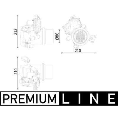 Afbeelding van MAHLE ORIGINAL CE 20 000P EGR koeler Met klep voor recirculatie van de uitlaatgassen
