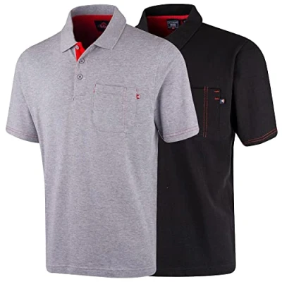 Afbeelding van Lee Cooper Herenpoloshirt, grijs gemêleerd, maat L