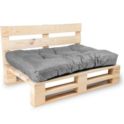 Afbeelding van bananair Paletkussens/matras, bank, fauteuil, zitvlak voor europallets zitting gemaakt in Frankrijk (grijs, kussen 120 x 80 cm)