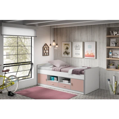 Afbeelding van LUCEVI Bonny Kajuitbed + Lattenbodem Roze 90x200 cm