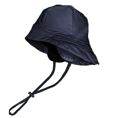 Afbeelding van TOUTACOO Waterdichte regenhoed met brede rand, kinriem en oorbescherming, binnenkant van fleece, 03 marineblauw