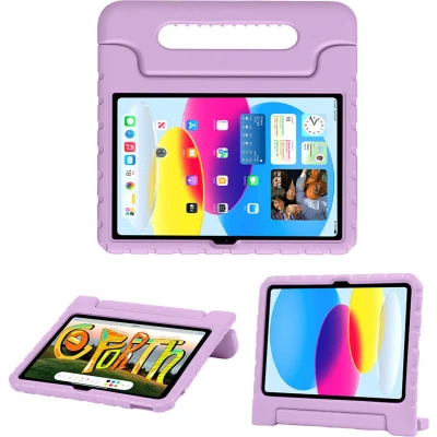 Afbeelding van iMoshion Tablet Hoes Kinderen Geschikt voor iPad 10 (2022) 10.9 inch Kidsproof Backcover met handvat Paars /Lila