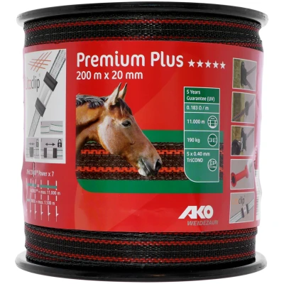 Afbeelding van Ako premium plus schriklint bruin/oranje 20mm 200mtr